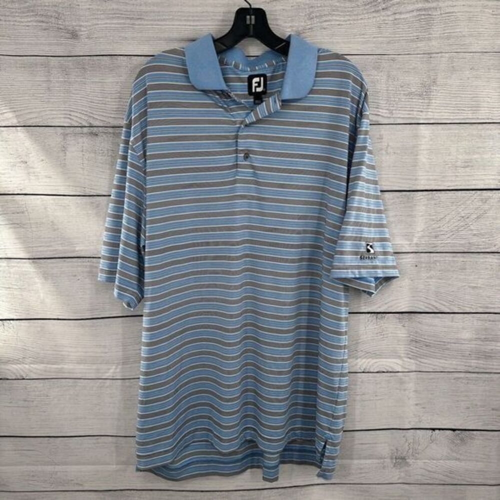 FootJoy Golf Polo Shirt Performance Stripes‎ Mens Size XL X-Large Logo